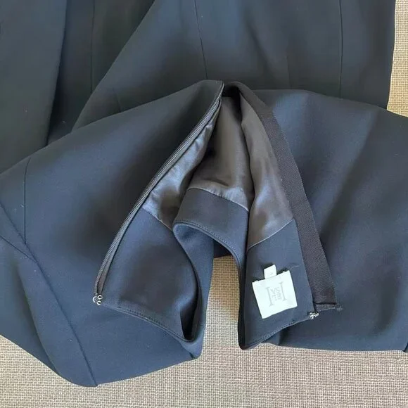 BEST Helsa The Heavy Crepe Suit Mini Dress XSmall Black Minimalist Cocktail - Picture 11 of 13